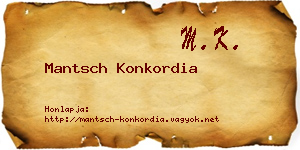 Mantsch Konkordia névjegykártya